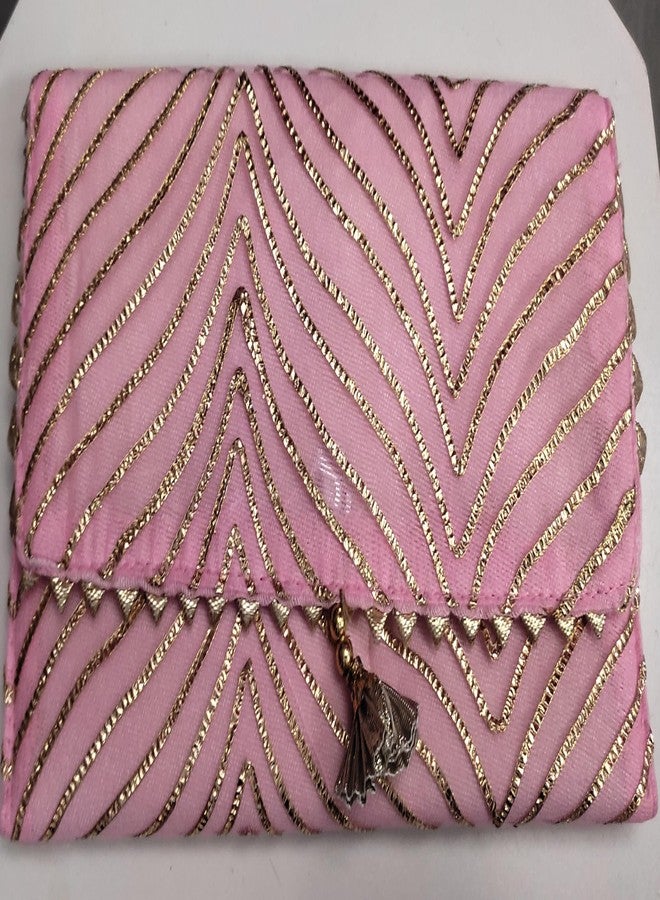 INDIACRAFT Women's Polyester Traditional Envelope Clutch/Hand Purse Bag for Casual, Party, Wedding. (Pink) - Image 3